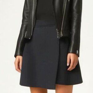 Vintage Liz Claiborne Faux Wrap Knit Black Mini Skirt Medium Petite